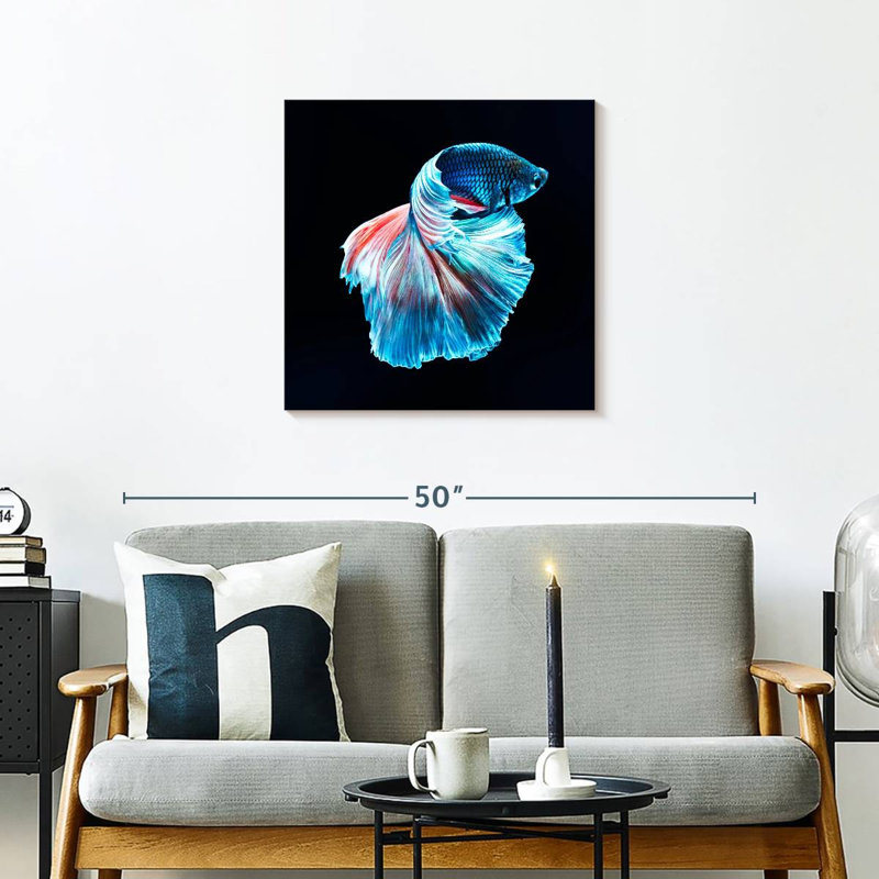Brampt Glowing Blue Betta Fish, 24" H x 24" W