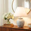 Ensemble de 2 lampes de table en céramique patinée de 21 pouces avec abat-jour empire blanc, base finie à la main, salon, chambres, décoration intérieure