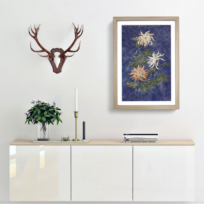 Flowers by Lang Shining - Framed Print, 48cm H x 36cm W x 2cm D, Oak Framed