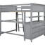 Lit mezzanine pleine grandeur gris, fabriqué en bois massif, avec tiroirs, bureau et tablettes pratiques. Maximisez l'efficacité de l'espace. Fabriqué sans sommier. Repos confortable. H 69,4 po-740049686