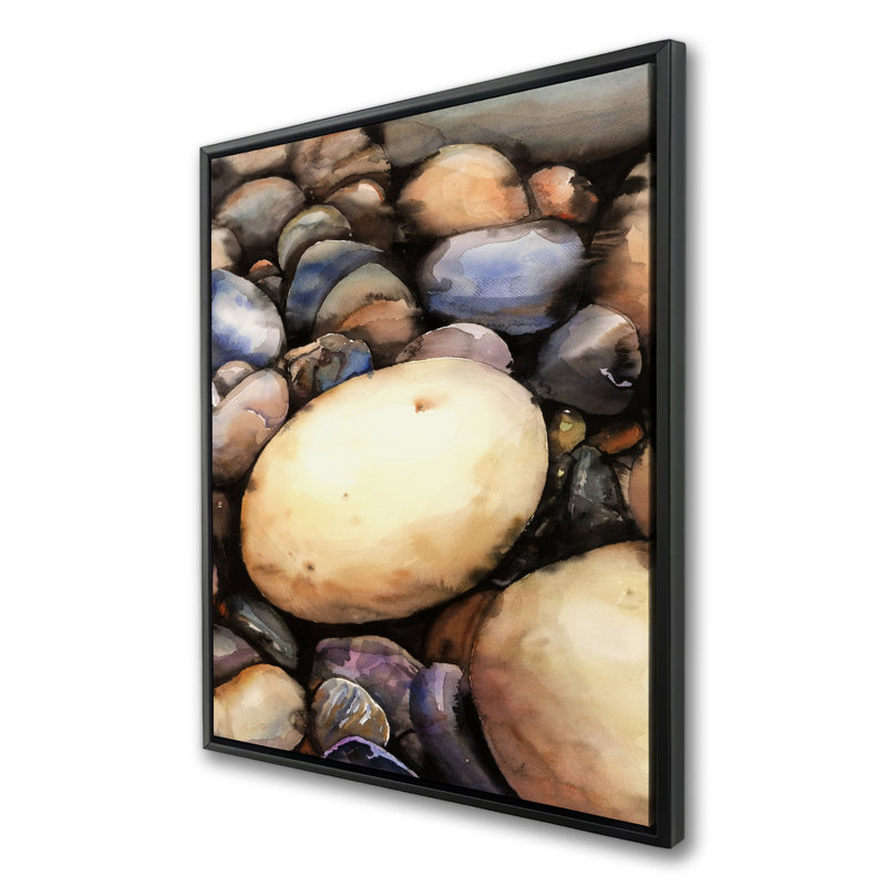 Beach Pebbles - Kitchen Minerals Framed Canvas Home Decor