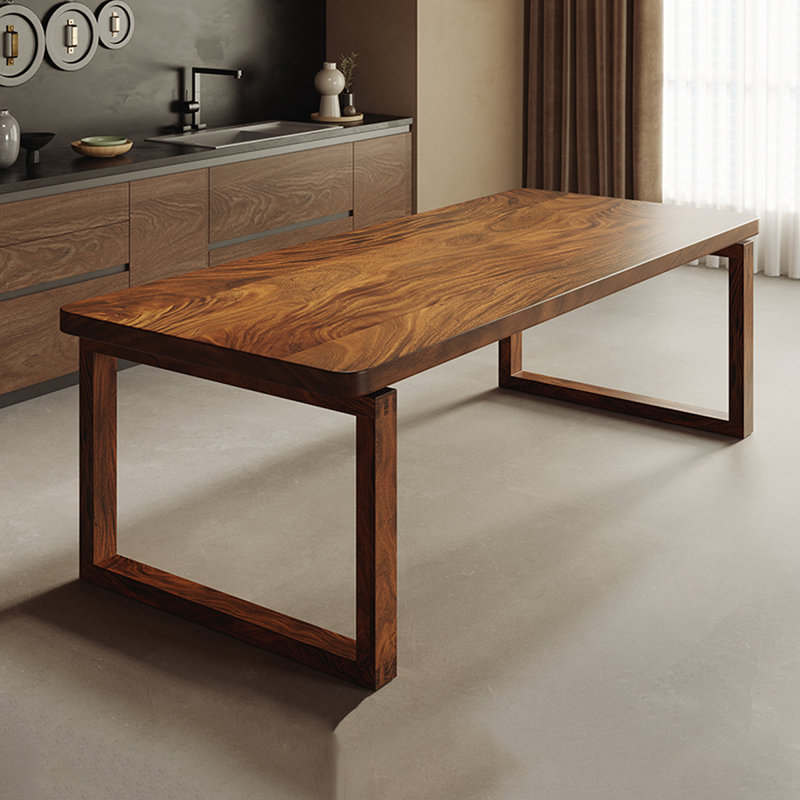 Simple Modern Home Dining Table Walnut Solid Wood Dining Table, 29.52"H x 78.74"L x 31.49"W