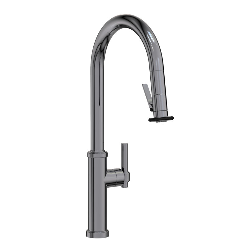 Pull-Down Kitchen Faucet - Trigger Spray, Midnight Chrome