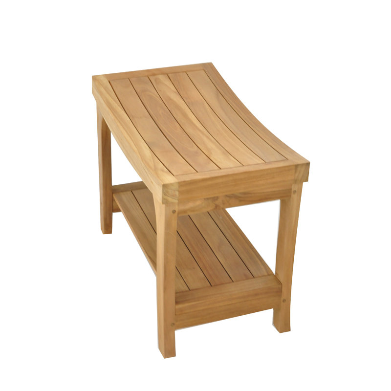 Spateak Grade-A Teak Wood Brisbane Shower Seat 24" Outdoor Patio Stool Bench