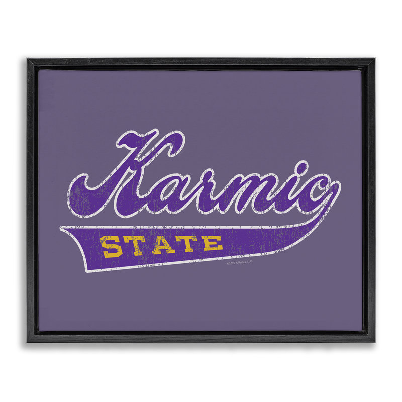 Art mural sur toile Karmic State Varsity, H 25 po x l 31 po, Cadre flottant noir de jais