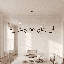 Lustre 6 lumières Meridian en noir mat-738833326