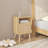 Nightstand With Door And Open Shelf, Solid Wood Legs For Small Spaces And Modern Decor
