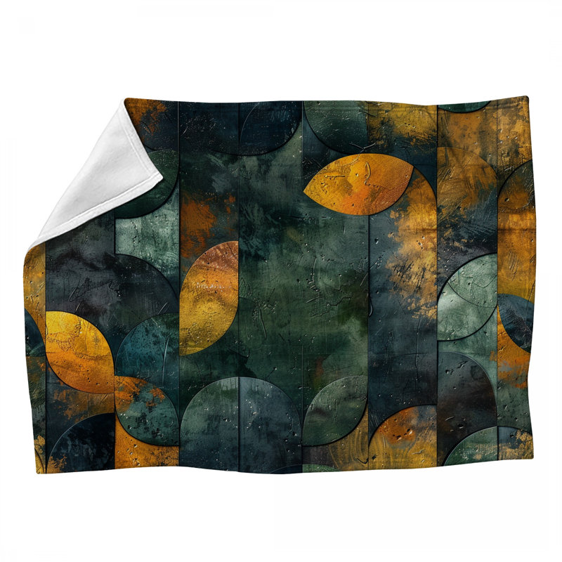 Circles Abstract Machine Printed Throw Blanket, 60" W x 80" L