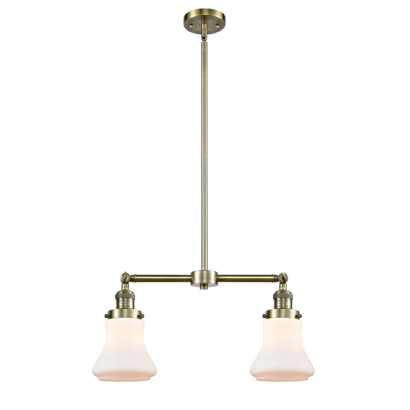 Edda 2 - Light Kitchen Island Pendant, No Bulb Included, Antique Brass, Matte White