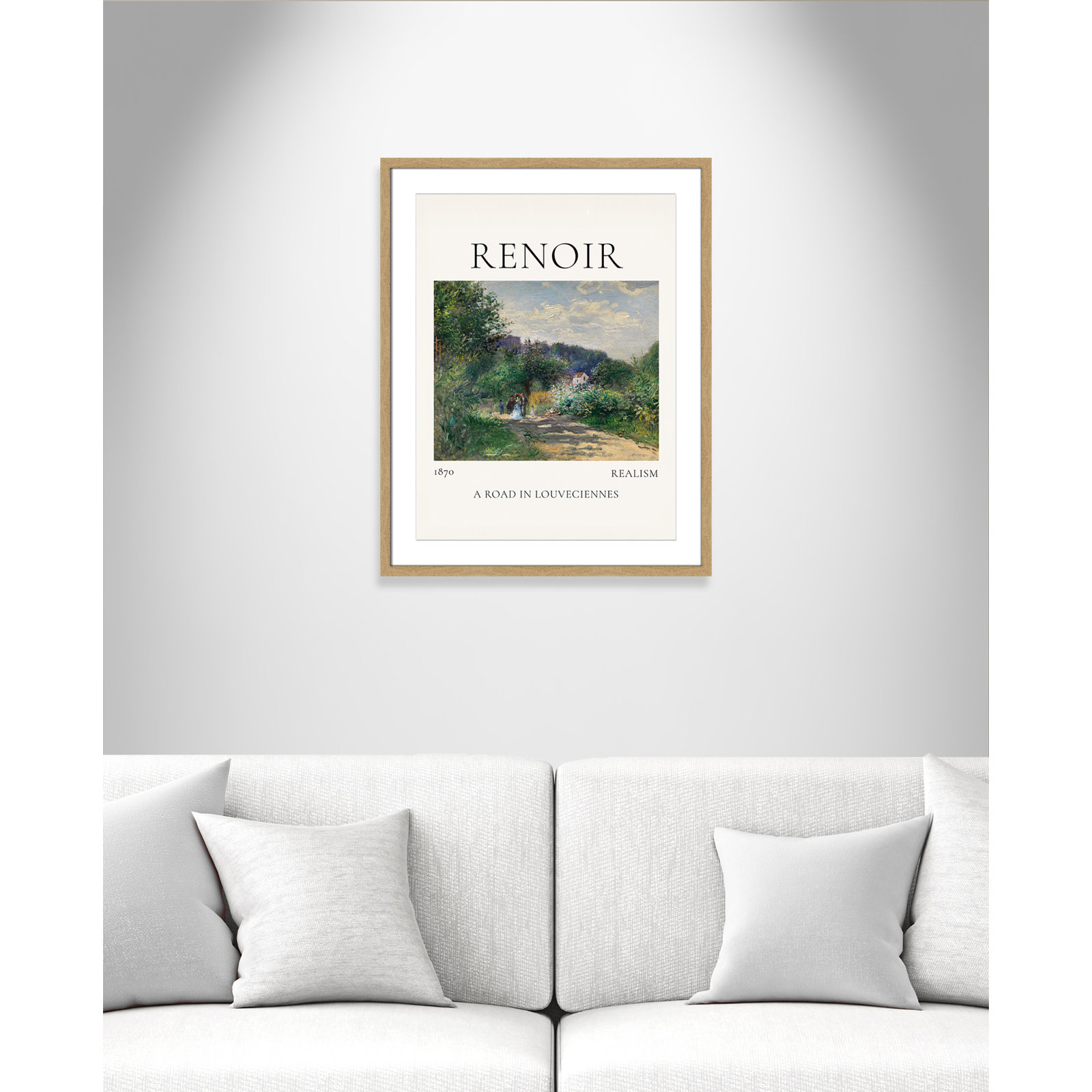 Rocchetto "A Road in Louveciennes" Print, Natural Single Picture Frame, Yes, 29.5" H x 23.5" W x 1.25" D