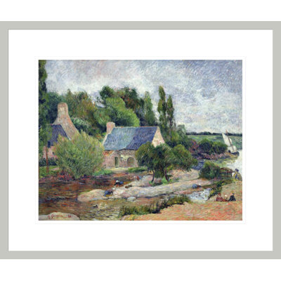 «Washerwomen at Pont-Aven» par Paul Gauguin - Estampe numérique encadrée