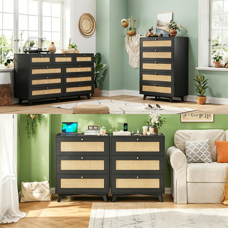 Ensemble de chambre à coucher 4 pièces, Black