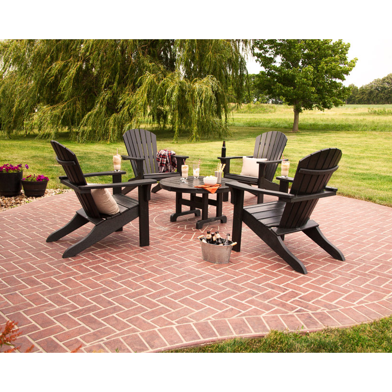 POLYWOOD Seashell Adirondack, Black