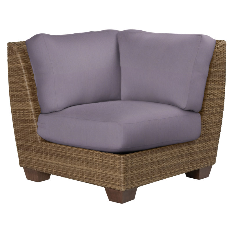Saddleback Outdoor Corner Wedge Lounge Chair, Canvas Navy Sunbrella® Canvas, Mocha
