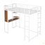 Lit mezzanine simple en métal avec 2 tablettes et un bureau-783316326
