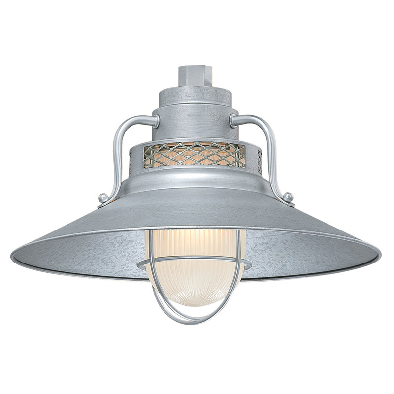 Luminaire suspendu conique à 1 lumière Eliseo, H 9,5 po x l 14 po x P 14 po, Galvanisé
