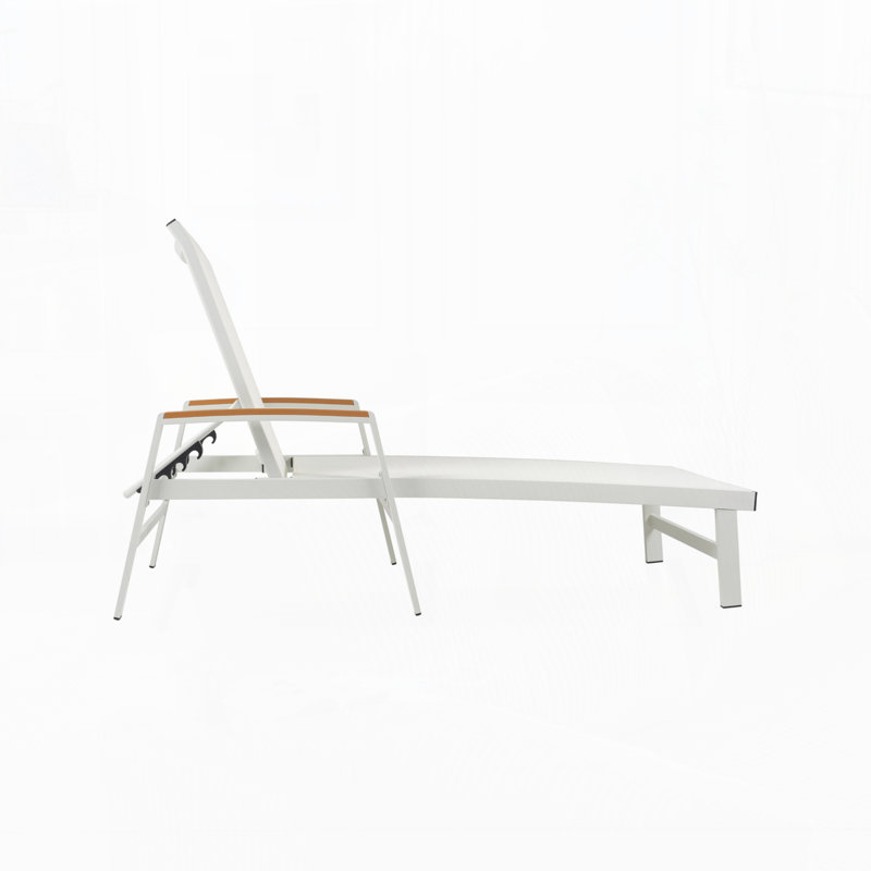 Outdoor Chaise Lounge Chair Set Of 2, White