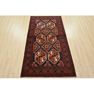 Tapis bleu unique de 3 pi 5 po x 6 pi 3 po