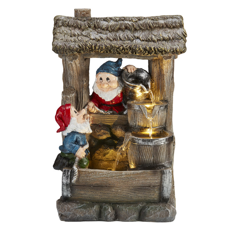 Keeley Outdoor Weather Resistant Sculptural Fountain with Lights
