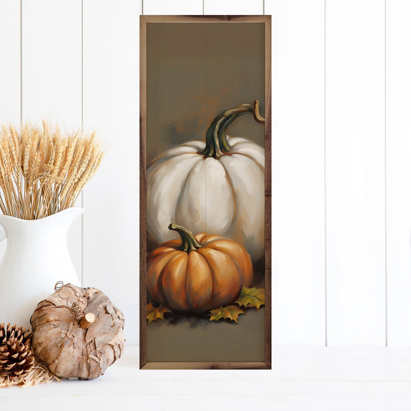 Two Pumpkins, 12" H x 4" W