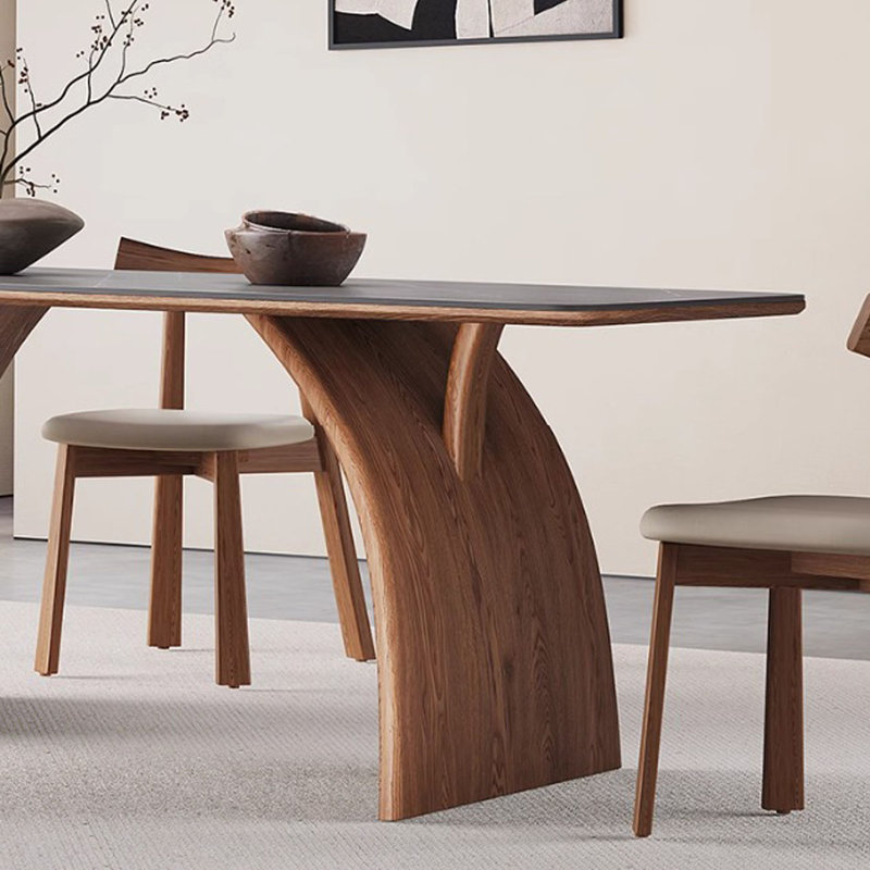 Modern Retro Rock-Panel Dining Table, 29.5"H x 63"L x 31.5"W