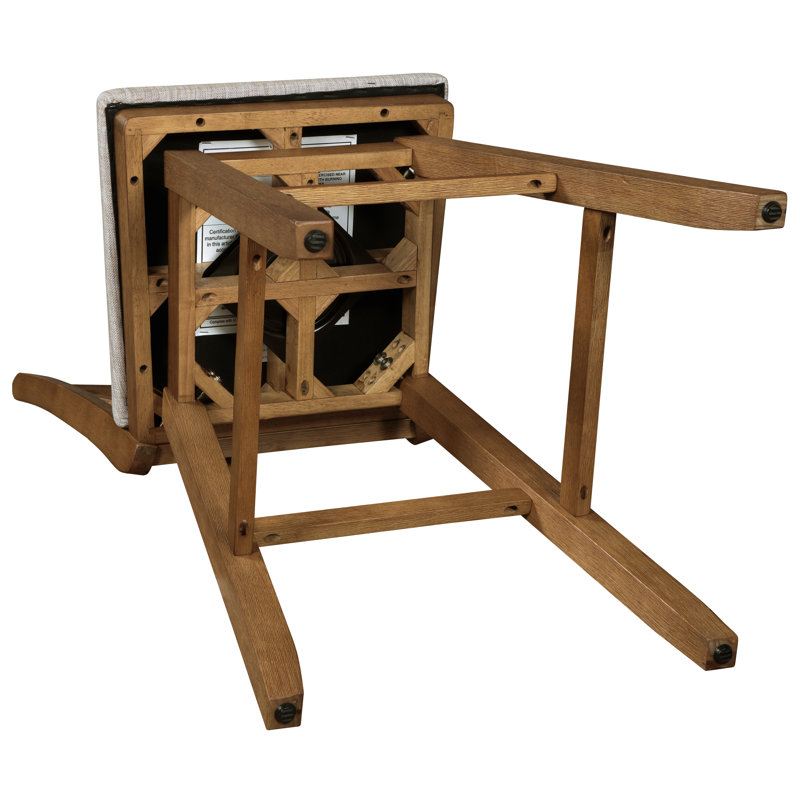 Tabouret de bar et de comptoir pivotant Renetta, Chêne, Lin beige, Tabouret de bar (siège d'une hauteur de 29 po)