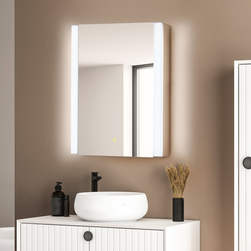 Armoire à pharmacie avec miroir en aluminium Brekken, H 32 po x l 24 po x P 6 po
