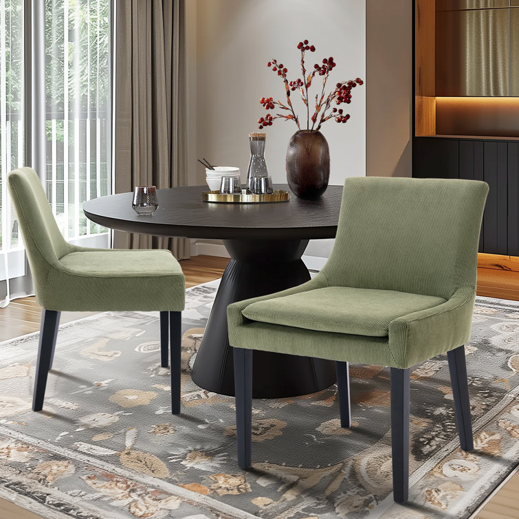 Demarrion Wide Upholstered Solid Wood Dining Side Chair
