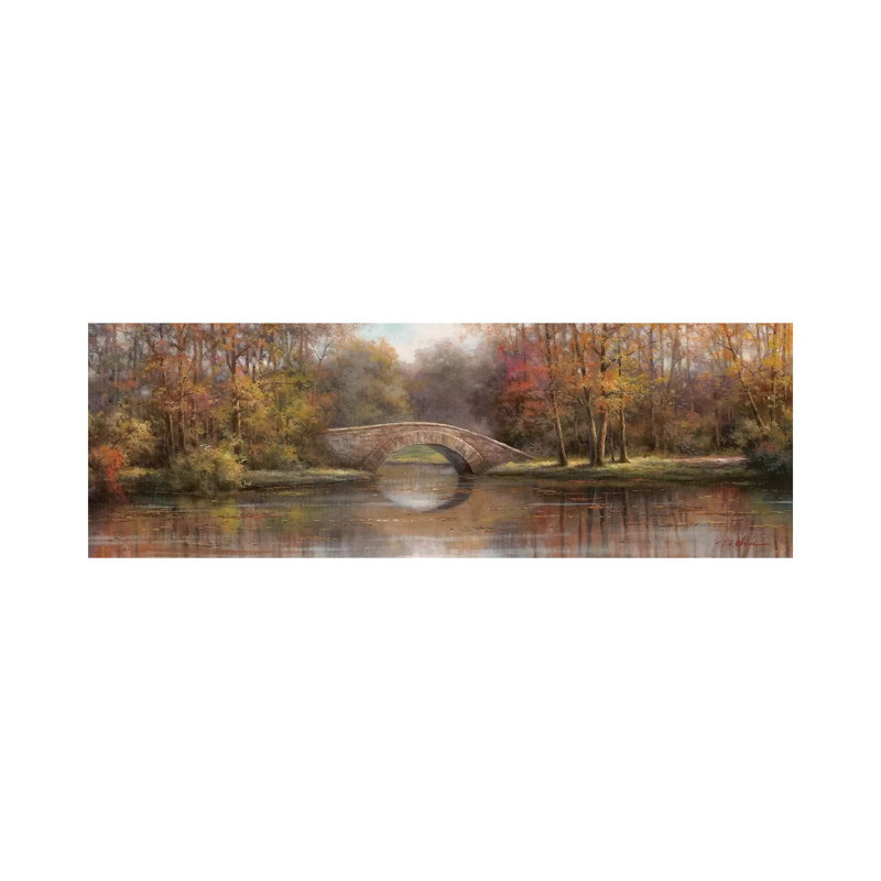 Along the River I 1 Piece Panoramic Wall Art on Canvas, 30.48cm H x 91.44cm W