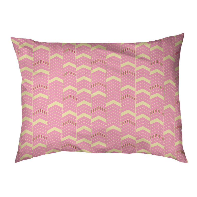 Coussin d'extérieur pour chien Chelan, Moyen (l 40 po x P 6,5 po x H 30 po), Jaune / rose