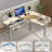 Adjustable L Shaped Standing Desk With 3 Drawers-687522761