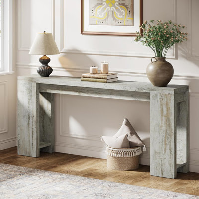 Dyron Extra Long Farmhouse Console Table For Entryway