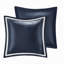 Ensemble d'édredon 8 pièces jacquard bleu marine / argent grand-136331309-136331313
