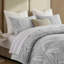 Ensemble de housse de couette 3 pièces en coton très grand, gris clair