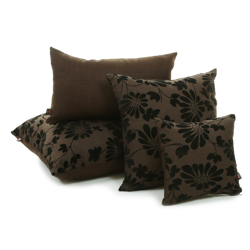 Alta Floral Rectangular Throw Cushion, Brown
