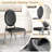 White Modern Faux Marble Top With Double X Mirrored Pedestal Base Dining Table Set-116257426-116257429-122921153