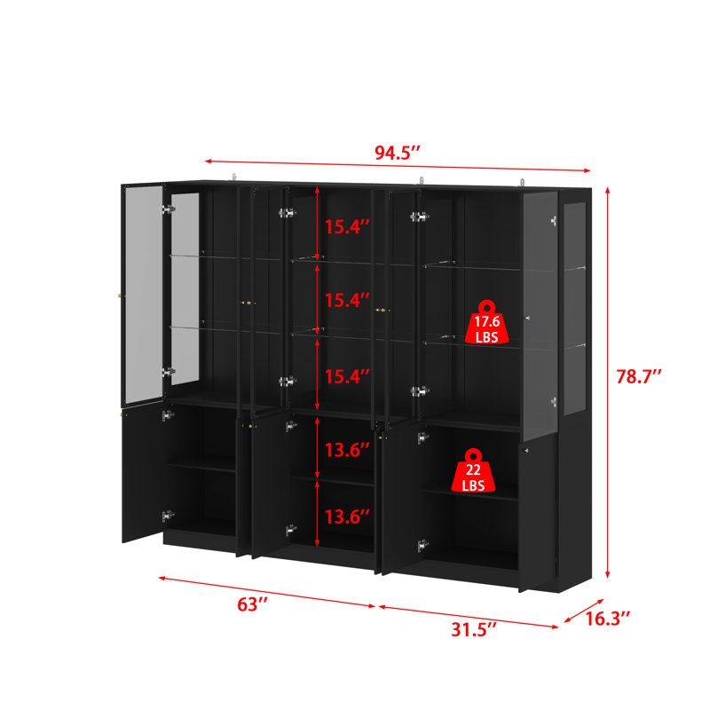 Multi-Functional Storage Cabinet Set With RGB Lighting