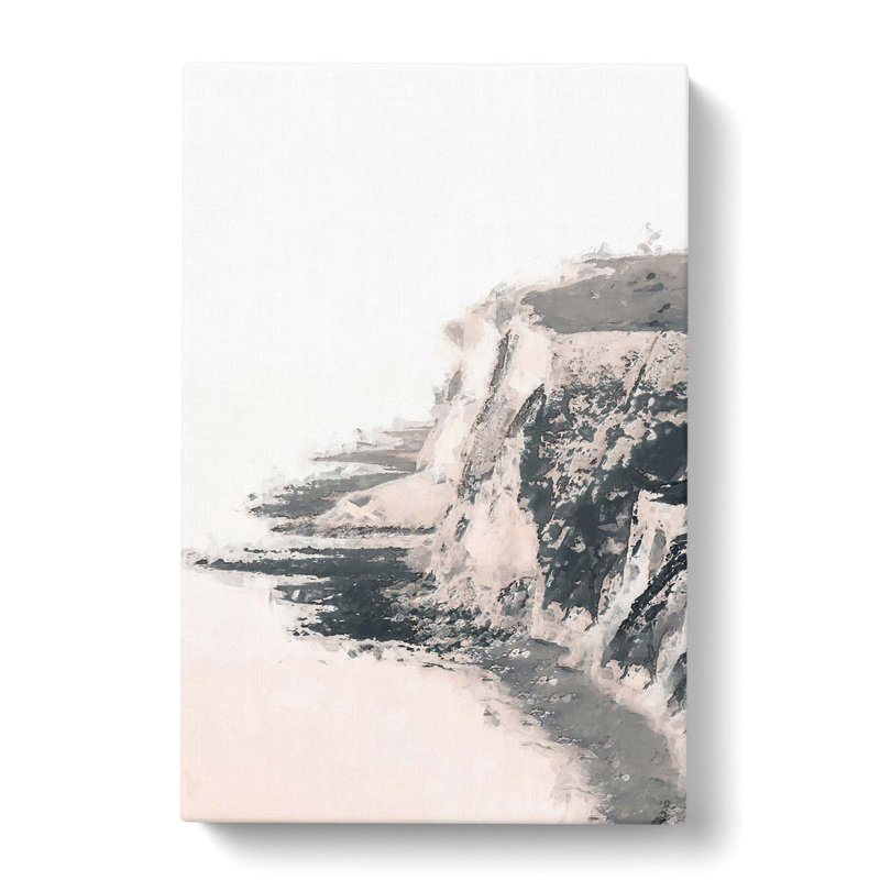 The White Cliffs of Dover in Sepia in Abstract - Wrapped Canvas Graphic Art Print, 91cm H x 60cm W x 3cm D