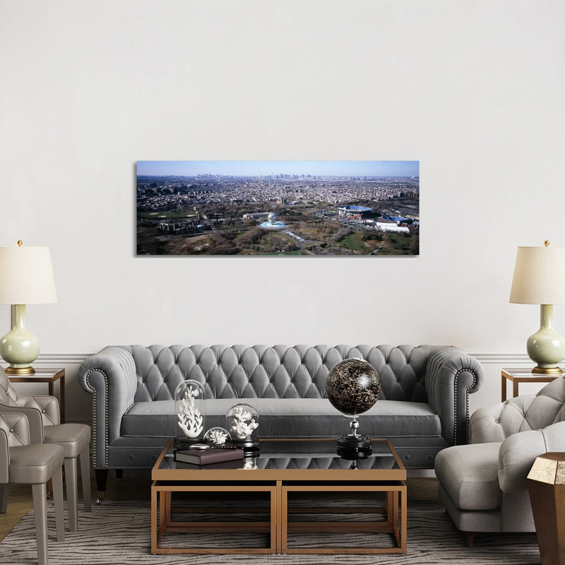 Aerial View Of World's Fair Globe - Wrapped Canvas Panoramic Print, 152.4 cm H x 50.8 cm W x 1.91 cm D
