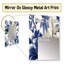 Levine Regal bleu cobalt damassé motif victorien Ii - miroir décoratif floral-778360625