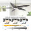 Chanille 5-Blade Solid Wood Ceiling Fan with LED Light and Remote Control-1492052471-1492052472-1492052475