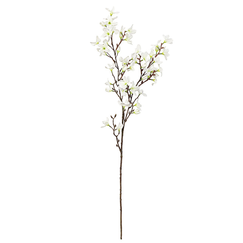 Brume artificielle de tiges de forsythia, Blanc, crème