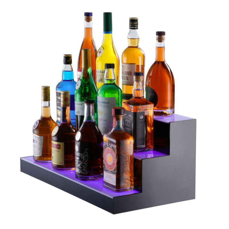 Tablette de bar à vin avec éclairage à DEL et contrôle des applications en 3 étapes, H 10 po x l 24 po x P 12 po