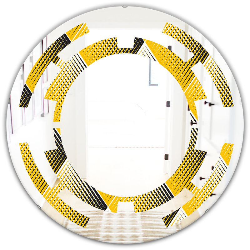 Miroir mural Hexagon Star Luxury Waves VII, H 23,6 po x l 23,6 po