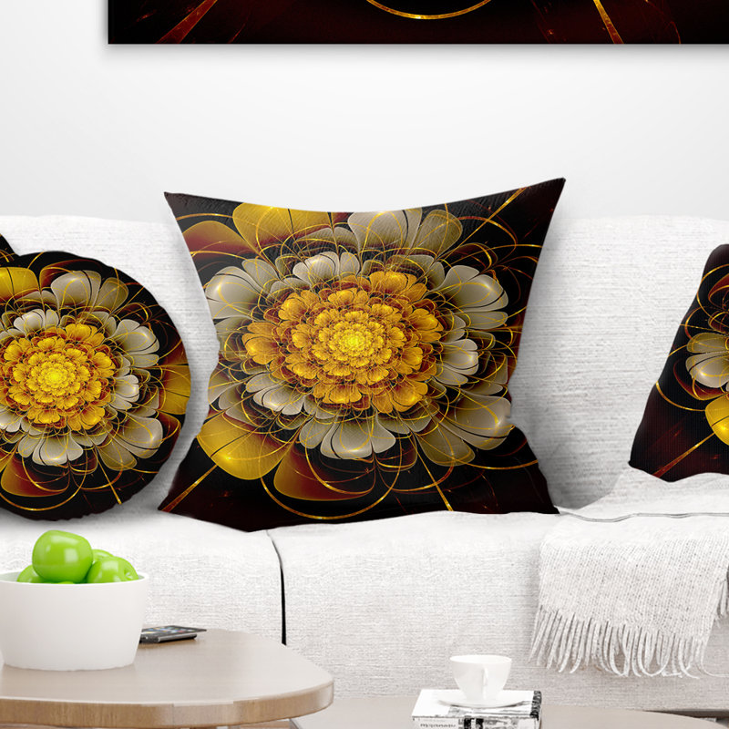 Oreiller De Fleur De Fractale Abstract