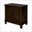 Table de chevet rustique en bois de noyer foncé à 3 tiroirs avec poignées noires