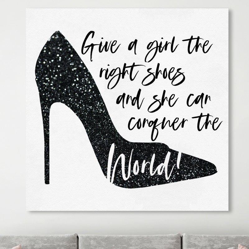 «The Right Shoes», art textuel sur toile, H 40 po x l 40 po