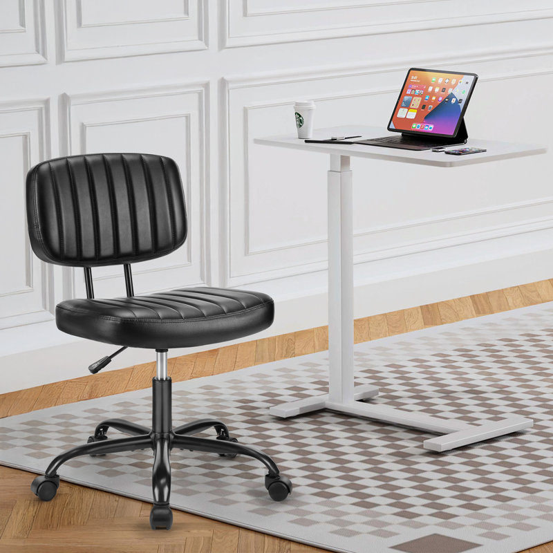 Adjustable and Movable C-Table End Table With Leather Small Chair