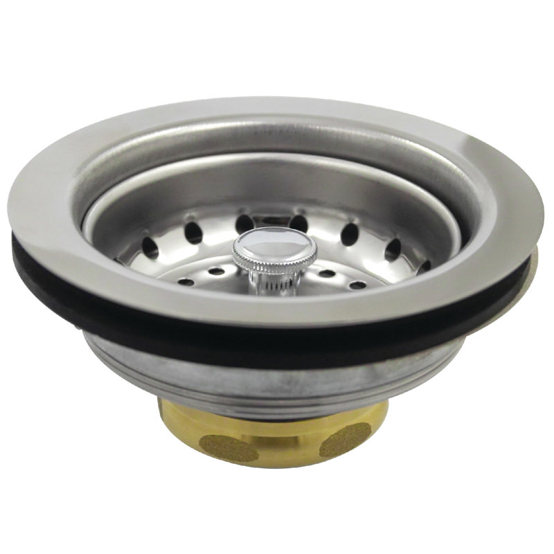 Kingston Brass Tacoma 3-1/2 Inch Kitchen Sink Basket Strainer Only, Chrome