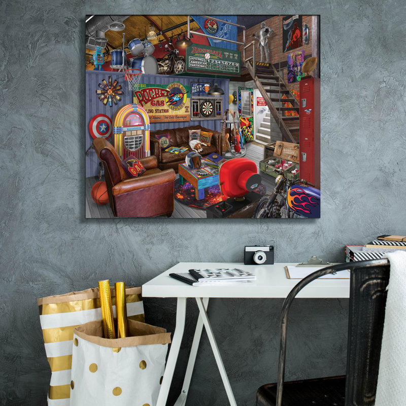 «The Hangout» par Bigelow, illustrations sur toile, H 26 po x l 30 po x P 1,5 po